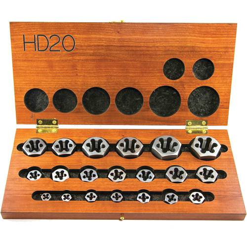 DRILLCO Hex Threading Die Set, 20 Pieces Sécurité Médic