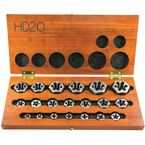 DRILLCO Hex Threading Die Set, 20 Pieces Sécurité Médic