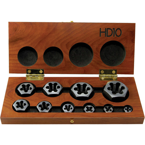 DRILLCO Hex Threading Die Set, 10 Pieces Sécurité Médic