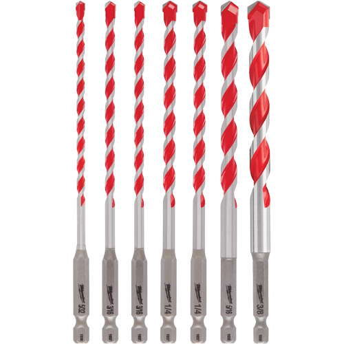 Jeu de forets pour perceuse &agrave; percussion Shockwave, 7 morceaux, Carbure Sécurité Médic