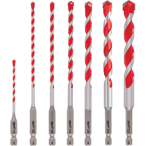 Large Shockwave Hammer Drill Bit Kit, 7 Pieces, Carbide Sécurité Médic