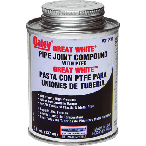 Great White&reg; Pipe Joint Compound with PTFE Sécurité Médic