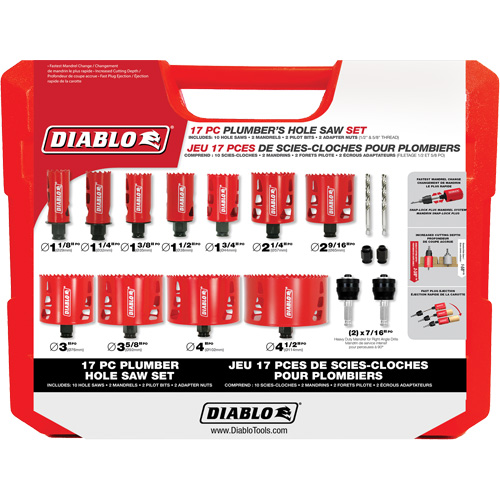 Plumber's Bi-Metal Hole Saw Set, 17 Pieces Sécurité Médic