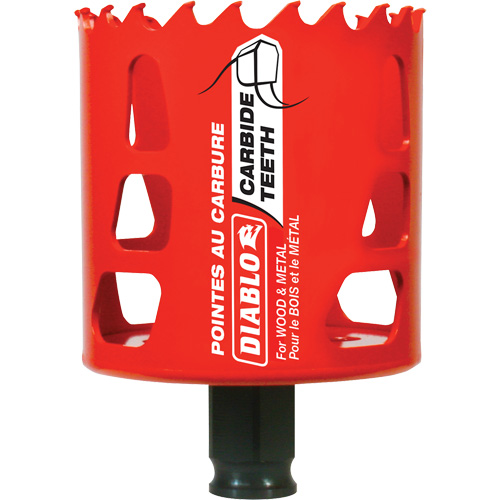 Wood & Metal Hole Saw, 2-1/2", 2-3/8" Depth of Cut, Carbide Sécurité Médic
