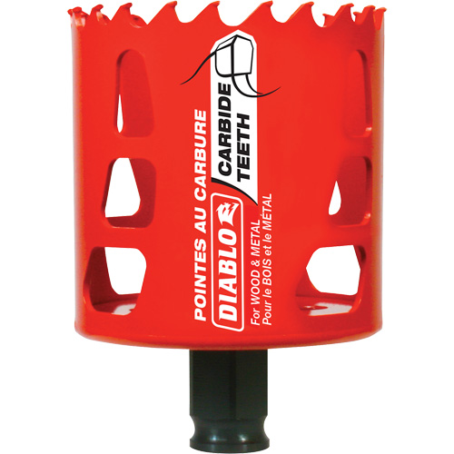 Wood & Metal Hole Saw, 2-9/16", 2-3/8" Depth of Cut, Carbide Sécurité Médic