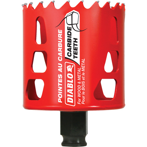 Wood & Metal Hole Saw, 2-5/8", 2-3/8" Depth of Cut, Carbide Sécurité Médic