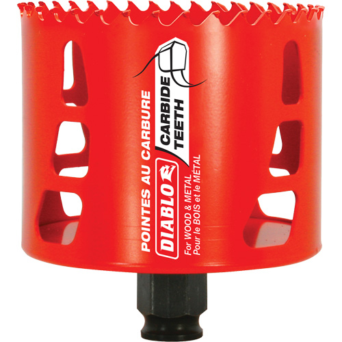 Wood & Metal Hole Saw, 3-1/4", 2-3/8" Depth of Cut, Carbide Sécurité Médic