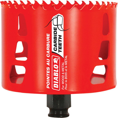 Wood & Metal Hole Saw, 3-5/8", 2-3/8" Depth of Cut, Carbide Sécurité Médic