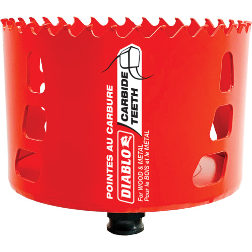 Wood & Metal Hole Saw, 4", 2-3/8" Depth of Cut, Carbide Sécurité Médic