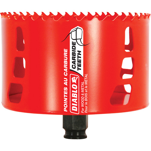 Wood & Metal Hole Saw, 4-1/4", 2-3/8" Depth of Cut, Carbide Sécurité Médic