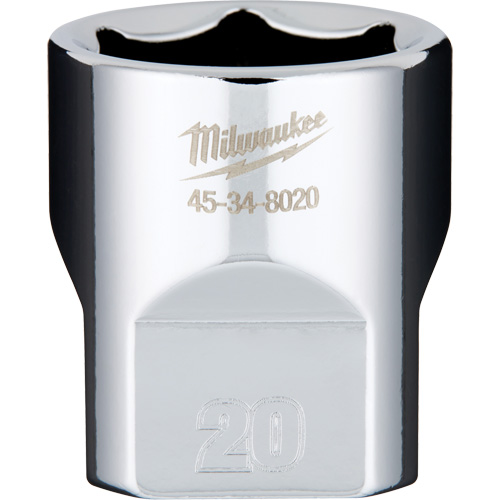 Metric Socket with Four Flat Sides, 20 mm, 3/8" Drive, 6 Points Sécurité Médic