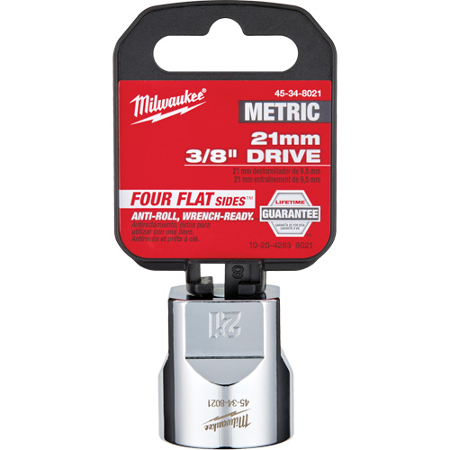 Metric Socket with Four Flat Sides, 21 mm, 3/8" Drive, 6 Points Sécurité Médic
