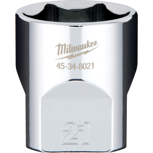 Metric Socket with Four Flat Sides, 21 mm, 3/8" Drive, 6 Points Sécurité Médic