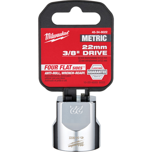 Metric Socket with Four Flat Sides, 22 mm, 3/8" Drive, 6 Points Sécurité Médic