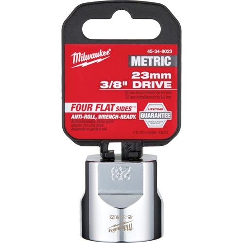 Metric Socket with Four Flat Sides, 23 mm, 3/8" Drive, 6 Points Sécurité Médic