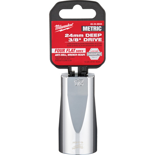 Metric Socket with Four Flat Sides, 24 mm, 3/8" Drive, 6 Points, Deep Sécurité Médic