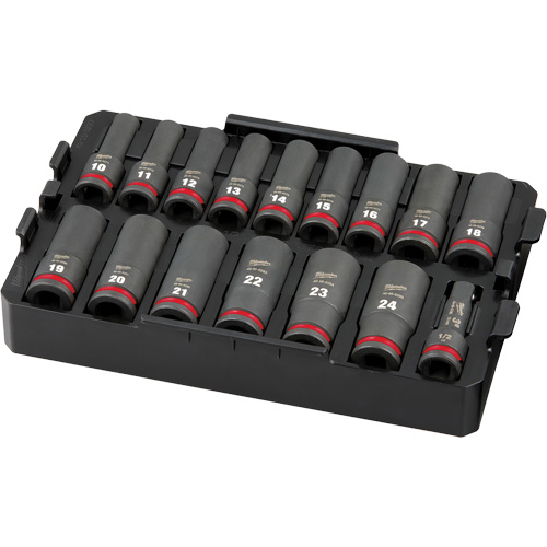 Shockwave Impact Duty Packout Socket Set, 16 Pcs, Impact, 1/2" Drive Size, Deep Sécurité Médic