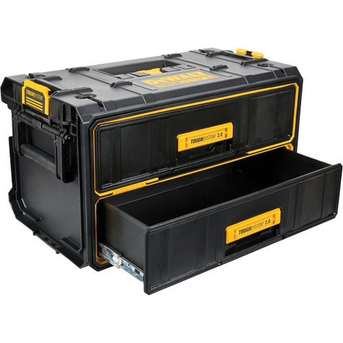 Unit&eacute; &agrave; deux tiroirs ToughSystem 2.0, 12-1/3" x 12-3/5", Noir/Jaune Sécurité Médic