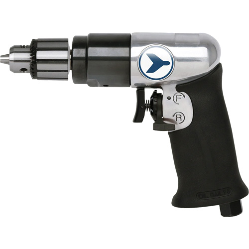AD38VSRK Variable Speed Air Drill, 6 CFM, 1/4" NPT, 82 dBA, 3/8" Chuck, Keyed Sécurité Médic
