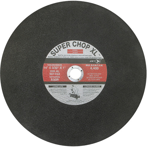 A30R Super Chop Stud-Cutting Cut-Off Wheel, 14" x 3/32", 1" Arbor, Type 1, 4400 RPM Sécurité Médic