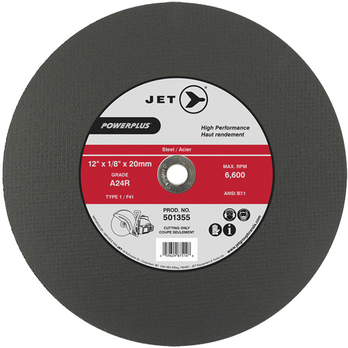 A24R PowerPlus Cut-Off Wheel, 12" x 1/8", 20 mm Arbor, Type 1, 6600 RPM Sécurité Médic