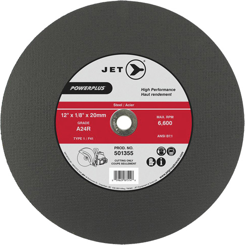 A24R PowerPlus Cut-Off Wheel, 14" x 1/8", 20 mm Arbor, Type 1, 5500 RPM Sécurité Médic