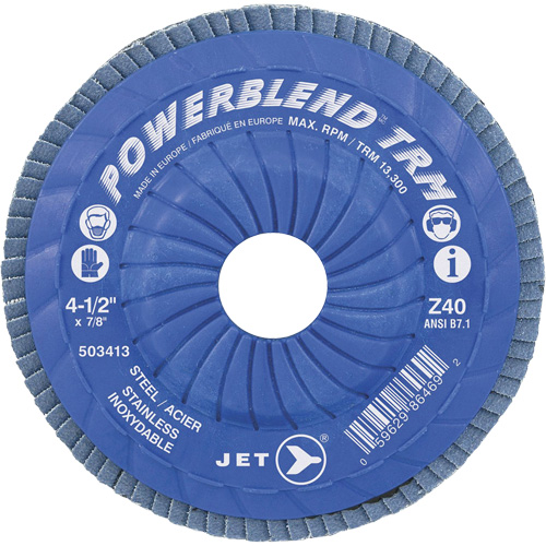 PowerBlend Trimmable Flap Disc, 5" x 7/8", Type 29, Z40 Grit, Zirconia Alumina Sécurité Médic