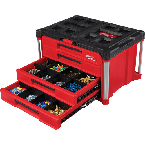 Boîte &agrave; outils avec 4 tiroirs PackOut, 16-3/10" x 22-1/5" x 14-3/10", Rouge Sécurité Médic