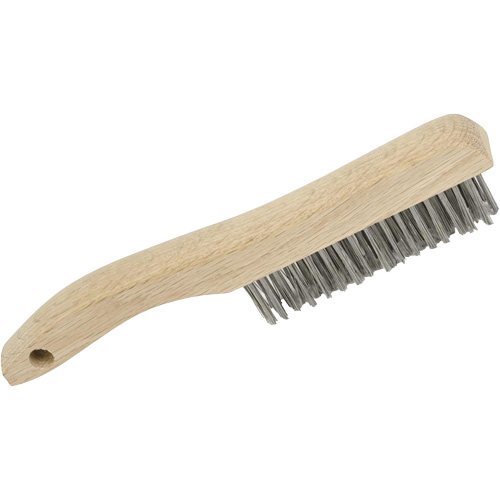 4SHSS Brosse &agrave; r&eacute;curer manuelle, Acier inoxydable, 4 x 16 rangs de fils, Longueur 10" Sécurité Médic