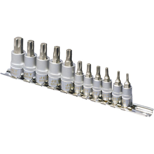 SS1438-11T Jeu de douilles chrom&eacute;es, Torx, Prise 1/4"/3/8", 10 mr Sécurité Médic