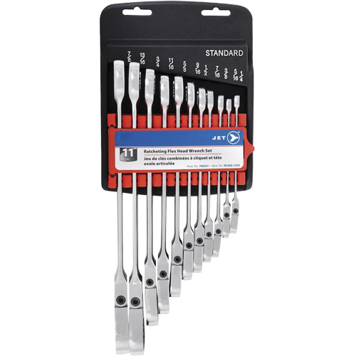 RCWS-11FS Flex Head Wrench Sets, Combination/Flex Head, 11 Pieces, Imperial Sécurité Médic