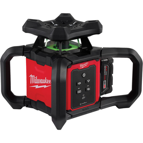 Ensemble de niveau rotatif au laser int&eacute;rieur vert M18 avec t&eacute;l&eacute;commande/r&eacute;cepteur & support mural, 1000' (304,8 m) Sécurité Médic