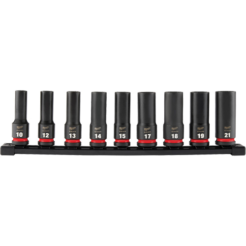 Shockwave Impact Duty Metric 6 Point Socket Set, 9 Pcs, Impact, 1/2" Drive Size, Deep Sécurité Médic