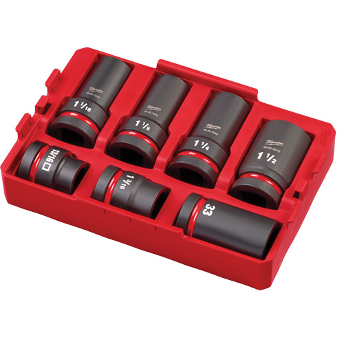 Packout Shockwave Impact Duty Metric & SAE Wheel Service Socket Set, 7 Pieces, 1" Drive Size Sécurité Médic