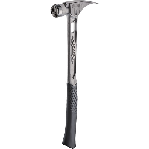 Marteau de charpente en titane meul&eacute; TIBONE, 15 oz, Prise en Acier plein, 17-17/50" lo Sécurité Médic