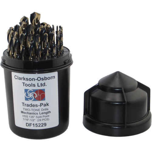 Two-Tone 29-Piece Mechanic's Drill Set, High Speed Steel Sécurité Médic