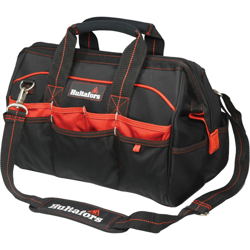 16" Tradesman's Tool Bag, Ballistic Polyester, Black/Red Sécurité Médic