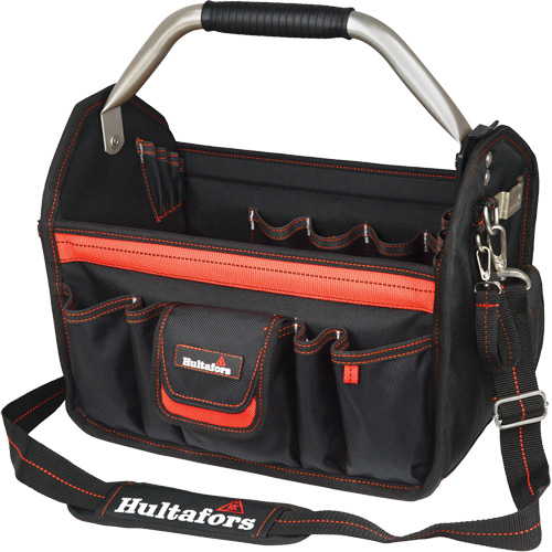 14" Open-Top Tool Carrier, Ballistic Polyester, Black/Red Sécurité Médic