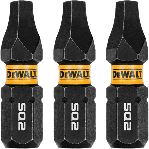 3-Piece FLEXTORQ&reg; Impact Screwdriving Bits, Square, #2, 1/4" Drive Sécurité Médic