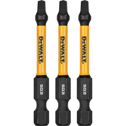 3-Piece FLEXTORQ&reg; Impact Screwdriving Bits, Square, #3, 1/4" Drive Sécurité Médic