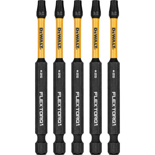 5-Piece FLEXTORQ&reg; Impact Screwdriving Bits, Torx, T-25, 1/4" Drive Sécurité Médic