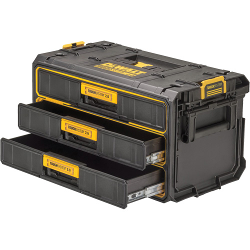 Unit&eacute; &agrave; trois tiroirs ToughSystem 2.0, 21-4/5" x 12-3/10" x 12-3/5", Noir/Jaune Sécurité Médic