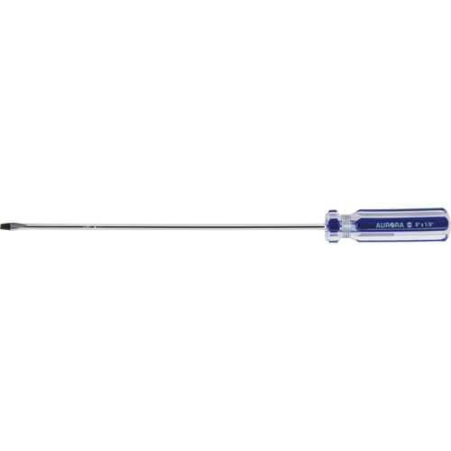 Blue Transparent Striped Slotted Screwdriver, 1/8" Tip, Round, Plastic Handle Sécurité Médic