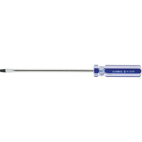 Tournevis &agrave; fente bleu transparent avec bandes, Tige de 3/16", Ronde, Prise en Plastique Sécurité Médic