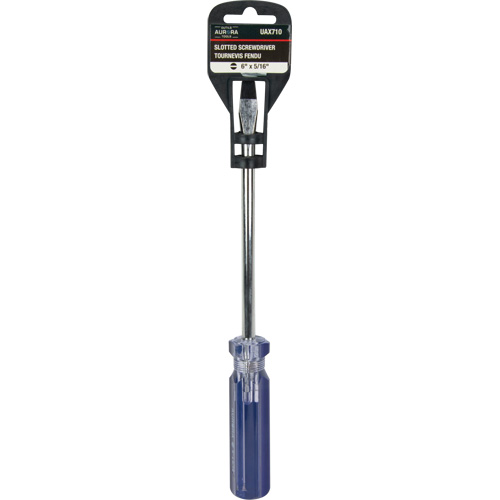 Tournevis &agrave; fente bleu transparent avec bandes, Tige de 5/16", Ronde, Prise en Plastique Sécurité Médic