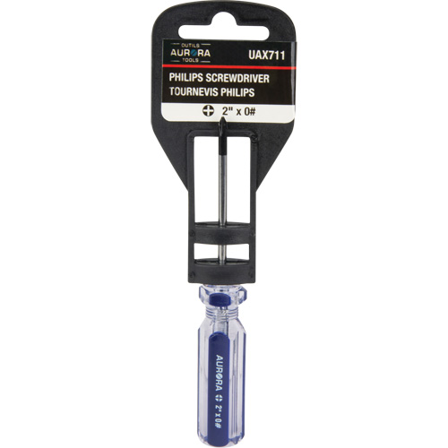 Blue Transparent Striped Philips Screwdriver, #0, Plastic Handle Sécurité Médic