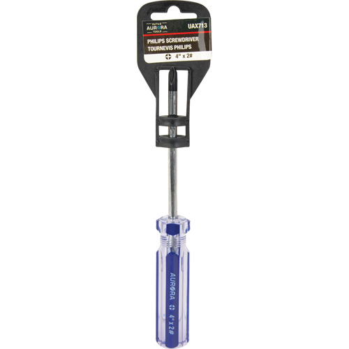 Blue Transparent Striped Philips Screwdriver, #2, Plastic Handle Sécurité Médic