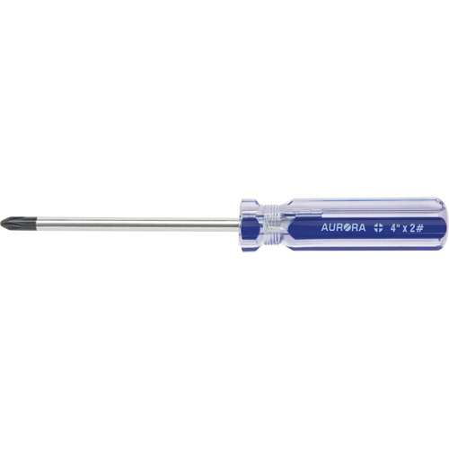 Blue Transparent Striped Philips Screwdriver, #2, Plastic Handle Sécurité Médic