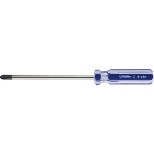 Blue Transparent Striped Philips Screwdriver, #3, Plastic Handle Sécurité Médic