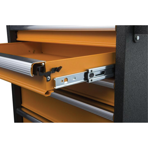 GSX Series Rolling Tool Cabinet, 6 Drawers, 36" W x 18-1/5" D x 37-2/5" H, Black/Orange Sécurité Médic